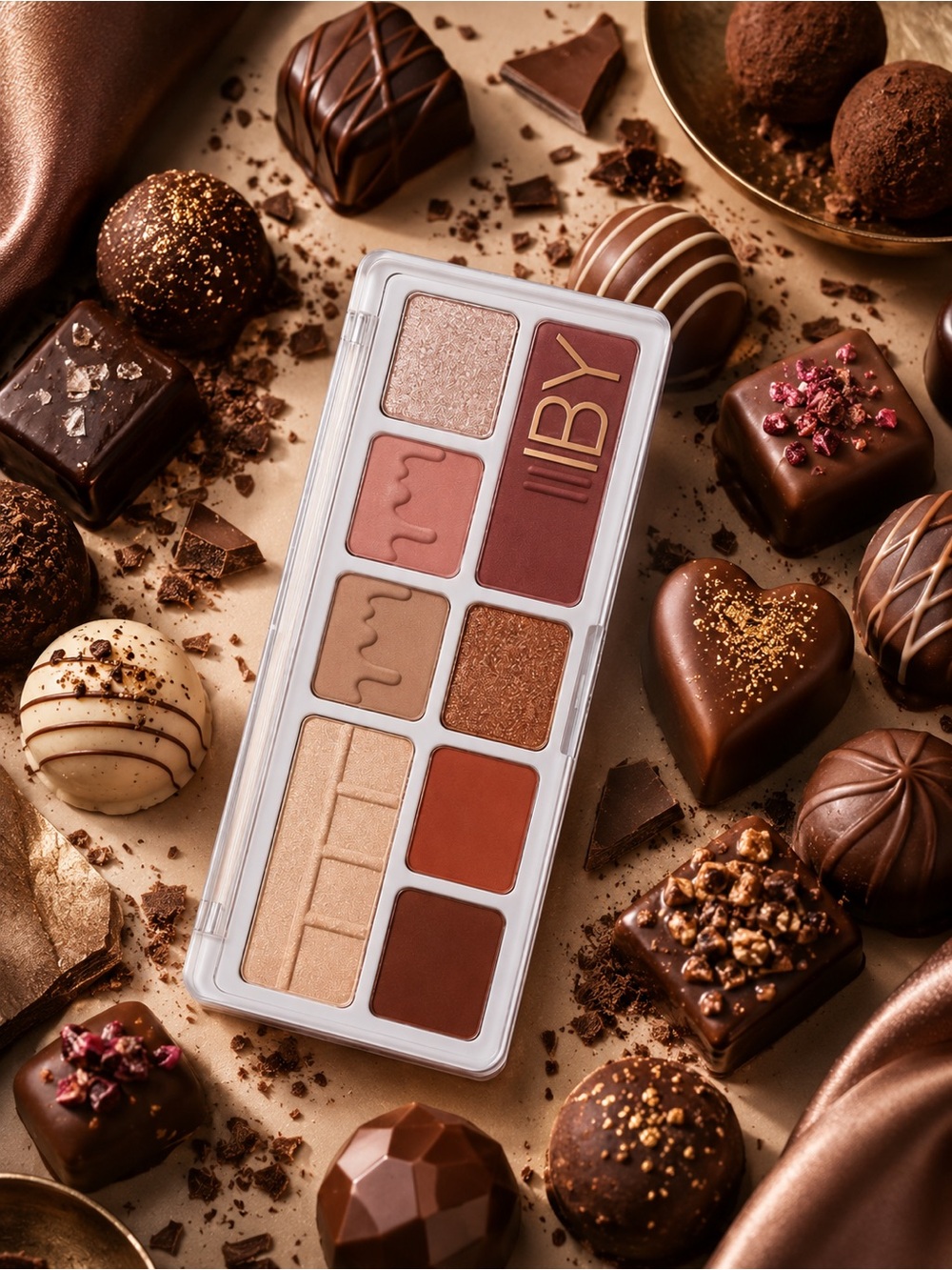 New IBY beauty chocolatier Neutral Browns and Shimmers Eyeshadow Palette